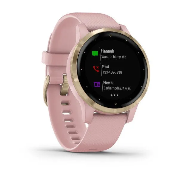 Garmin Vivoactive 4S Dust Rose Silicone Full Display Dial Smart Watch - 010-02172-34