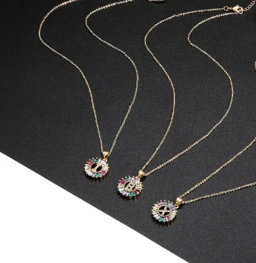 Gatsby Initial Necklace-Multi