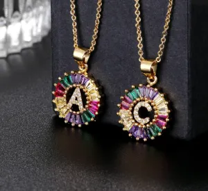 Gatsby Initial Necklace-Multi