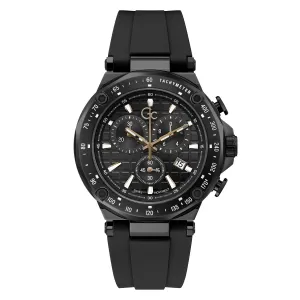Gc Men's Watch Black Tone Case Quartz