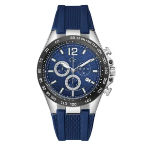 Gc Men's Watch Silver Case Quartz
