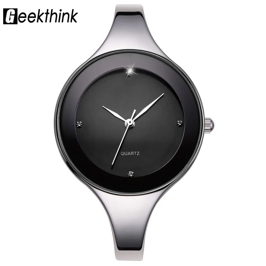 GEEKTHINK Luxury Brand Fashion Quartz Watch Stainless Steel Bracelet Watches