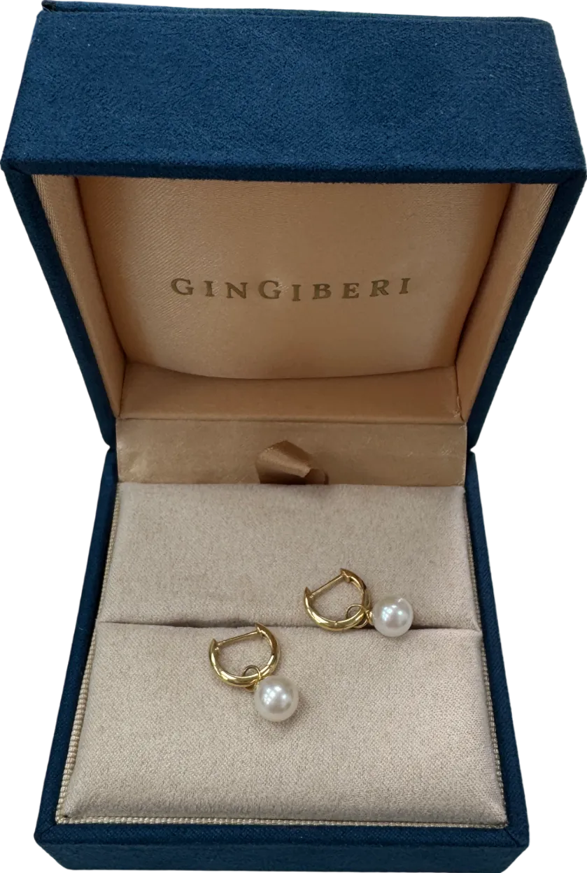 GINGIBERI 18k Solid Yellow Gold And Real Pearl Daily Reverie Earrings
