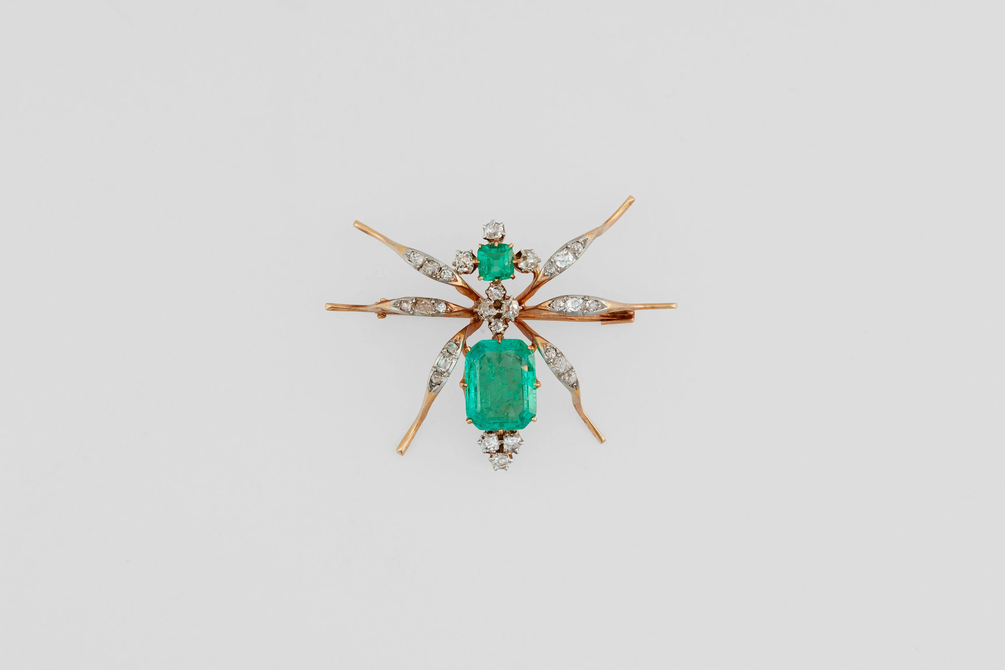 Gold Diamond & Emerald Bug Brooch Retailed by Patek Philippe