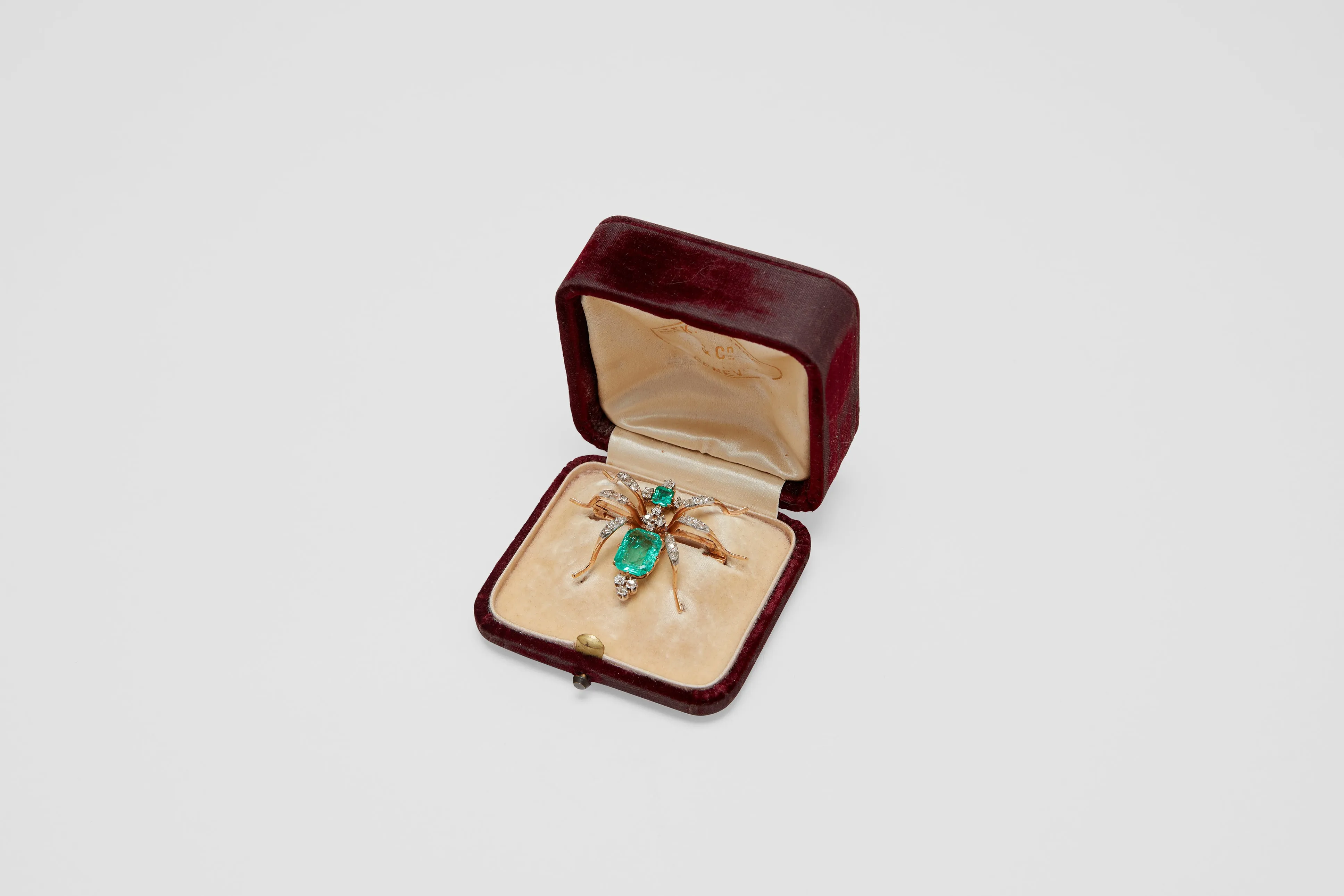 Gold Diamond & Emerald Bug Brooch Retailed by Patek Philippe