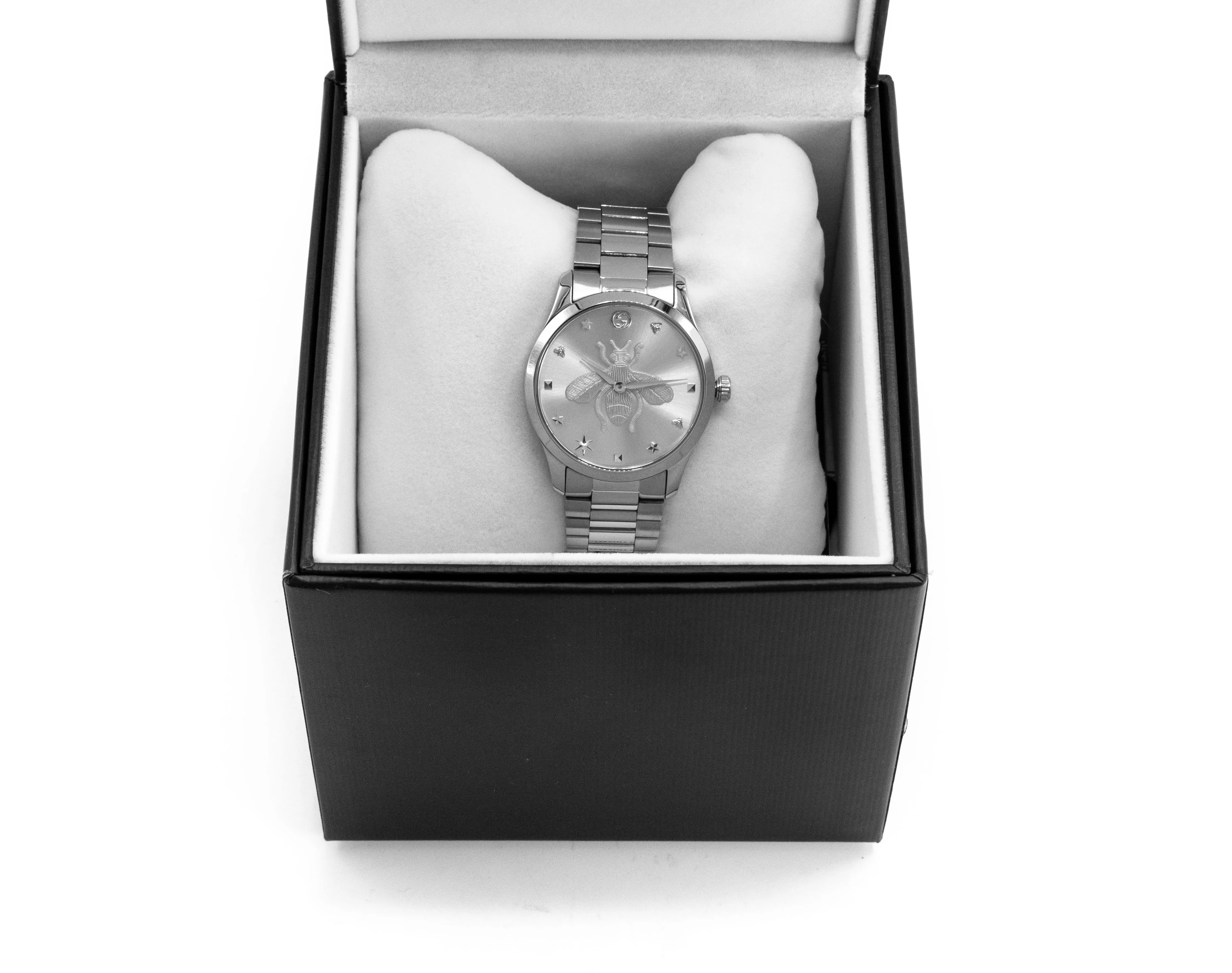 Gucci G-Timeless YA1264126 Iconic Stainless Steel Silver Bee 38mm Unisex Watch