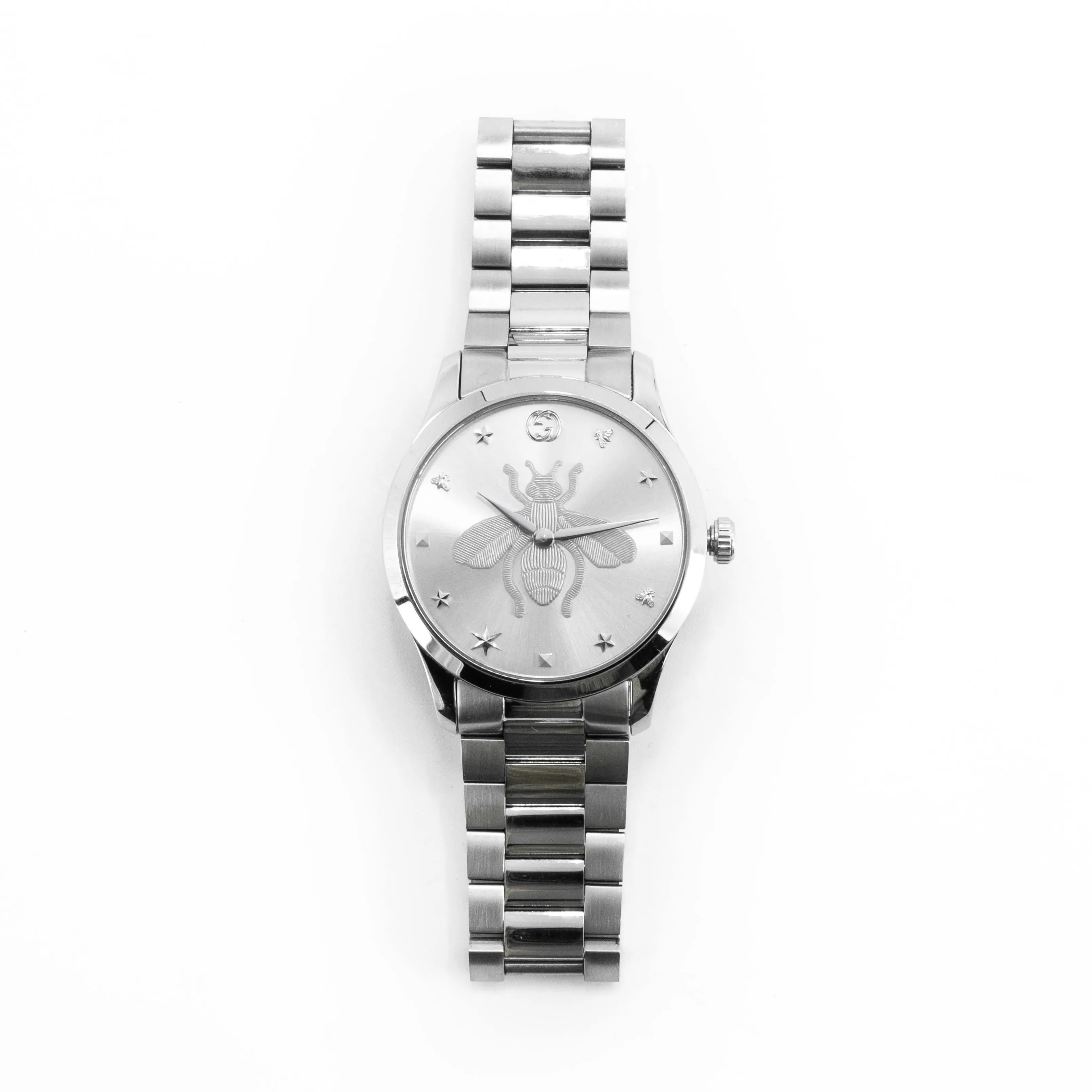 Gucci G-Timeless YA1264126 Iconic Stainless Steel Silver Bee 38mm Unisex Watch