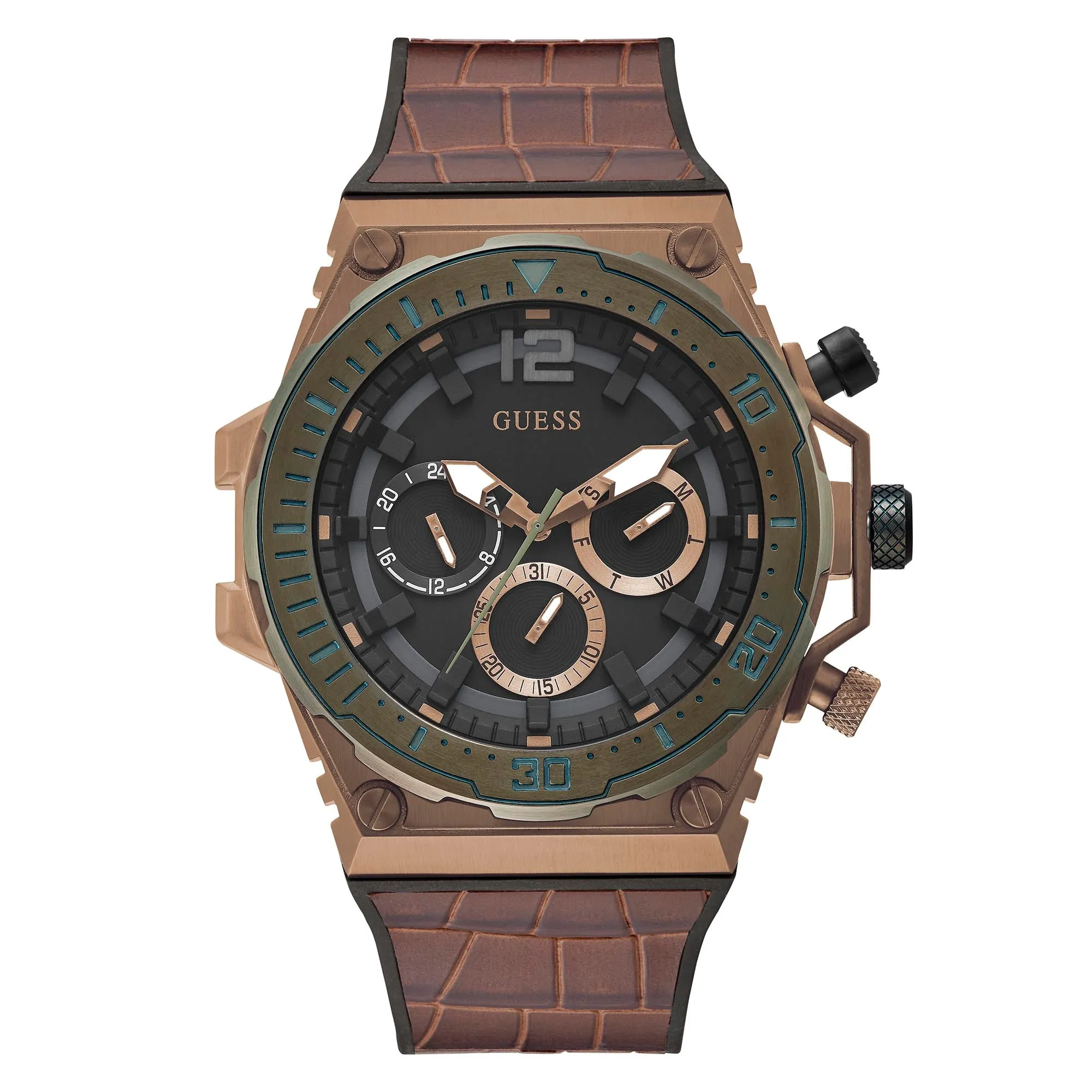 Guess Men's Watch Brown Tone Case Quartz