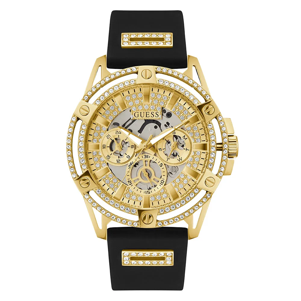 Guess Men's Watch Gold Tone Case Quartz