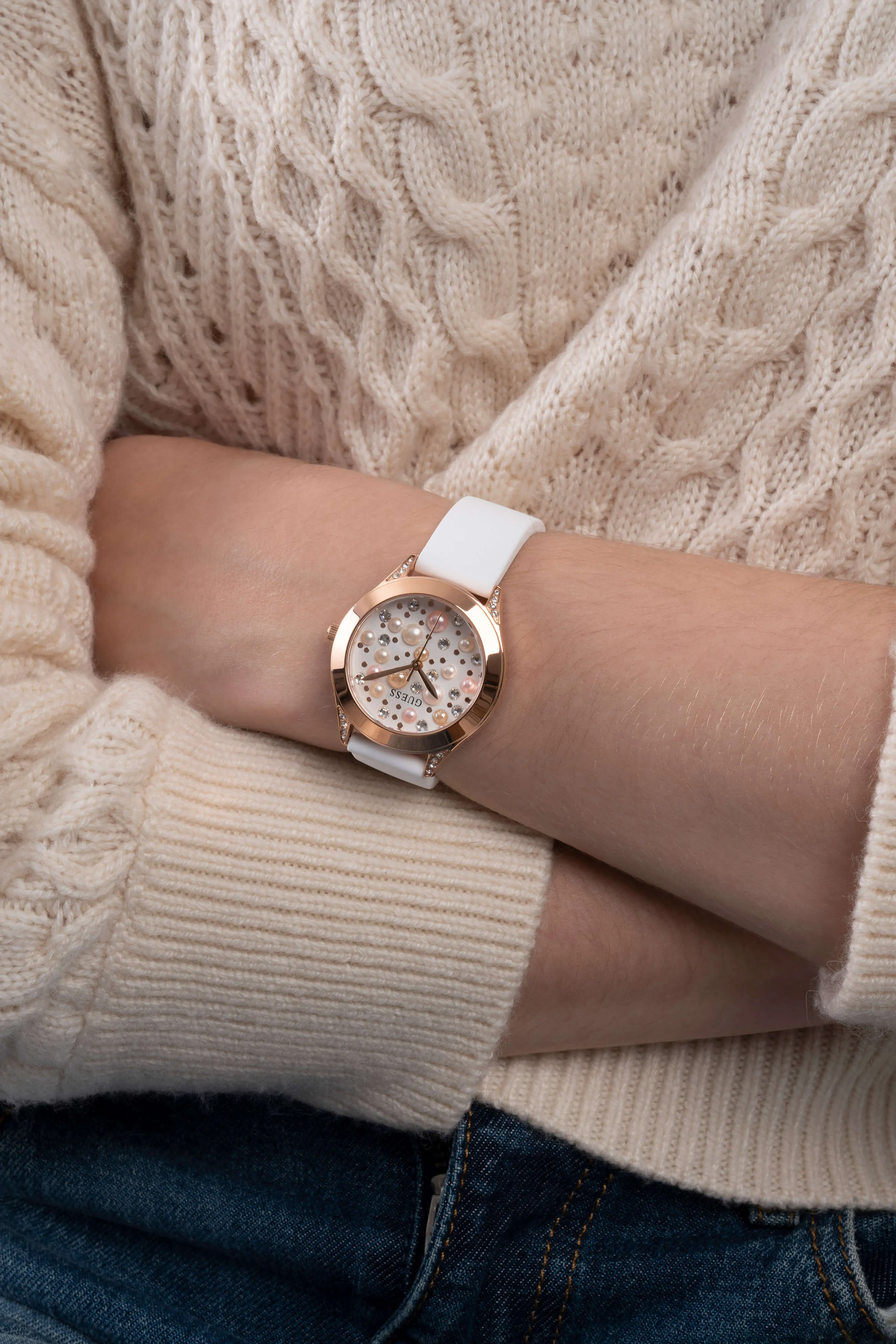 Guess Pearl Rose Gold Watch