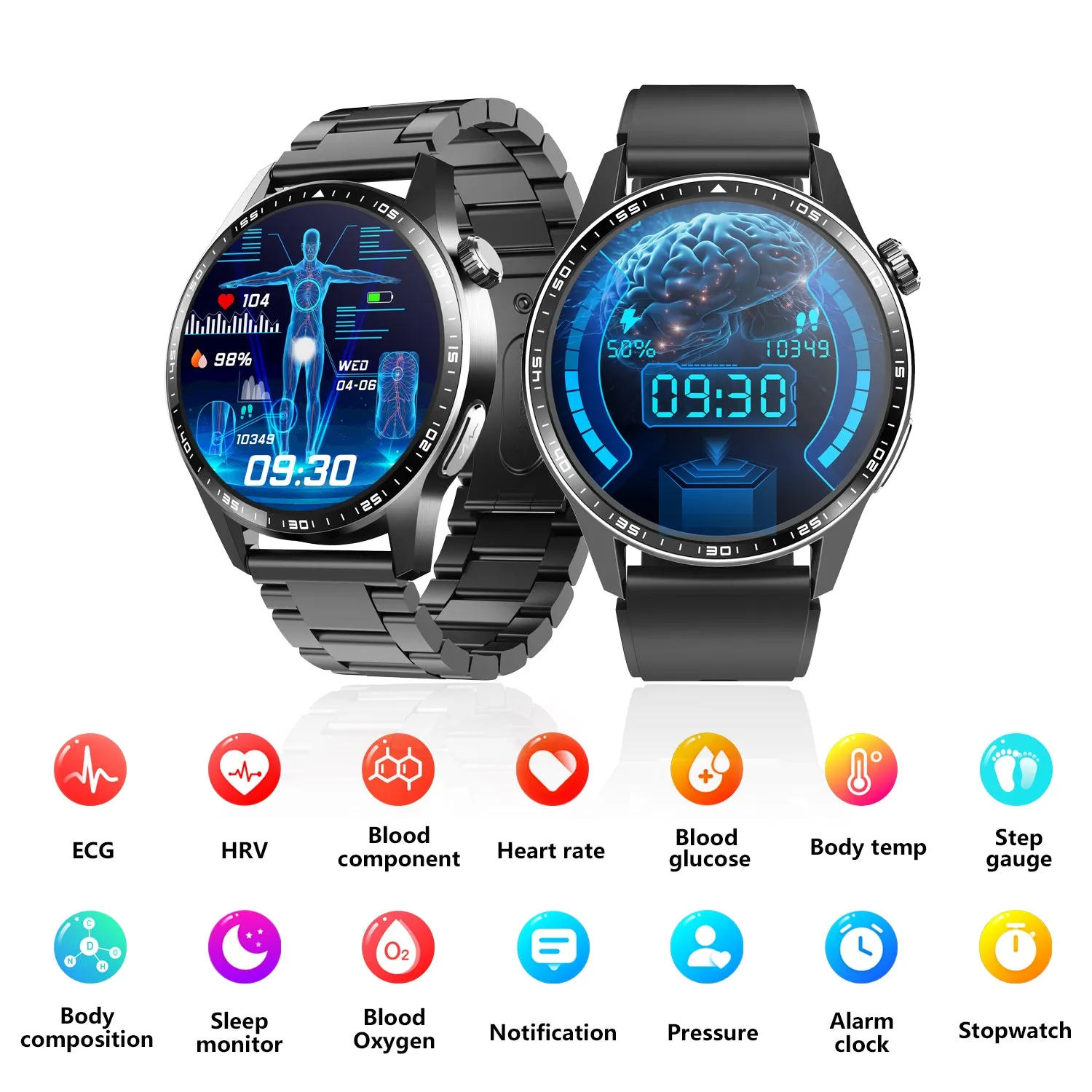 Healthy Blood Oxygen Smart Watch Men ECG PPG Precise Body Temperature Heart Rate Monitor Smartwatch HRV Blood Pressure Watches