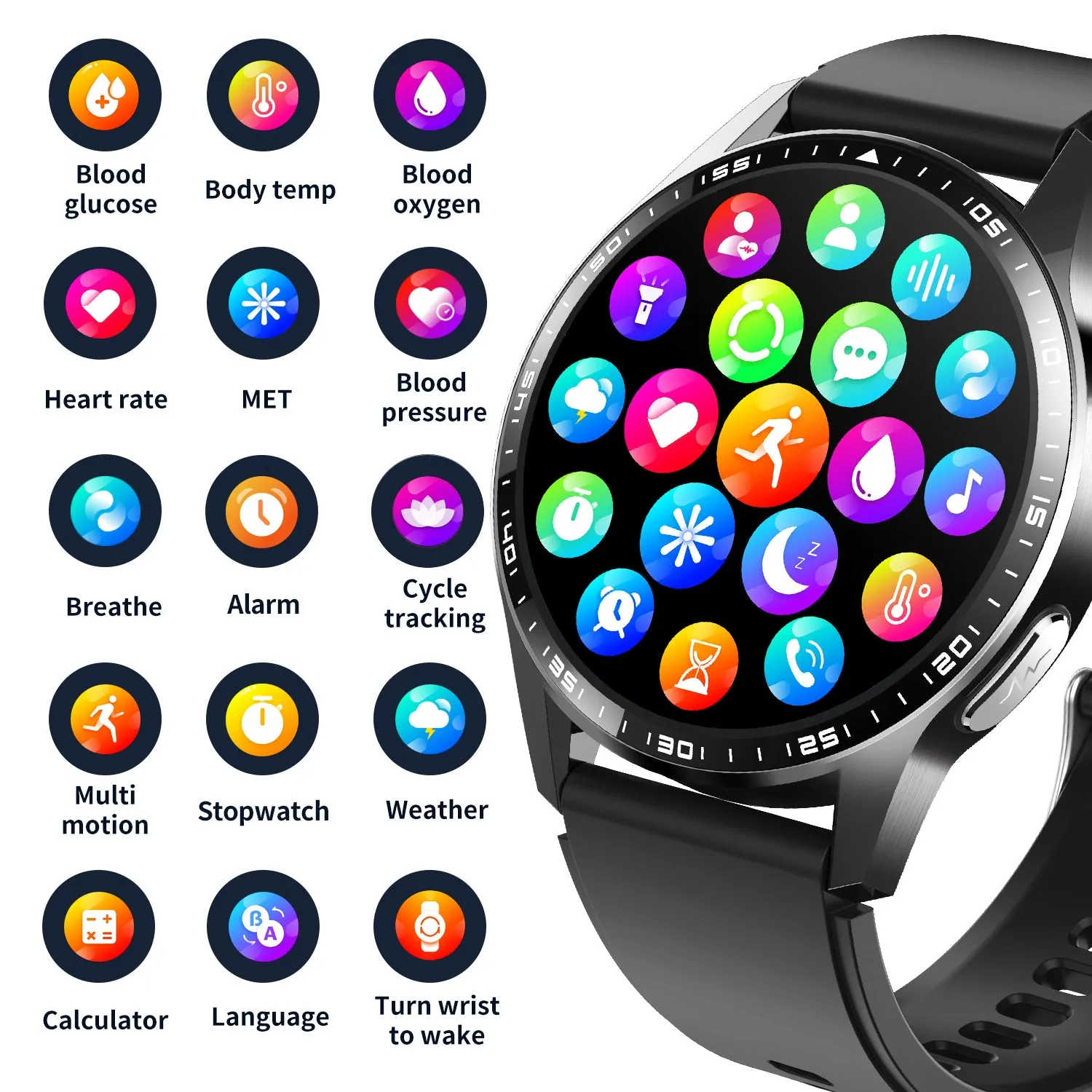 Healthy Blood Oxygen Smart Watch Men ECG PPG Precise Body Temperature Heart Rate Monitor Smartwatch HRV Blood Pressure Watches