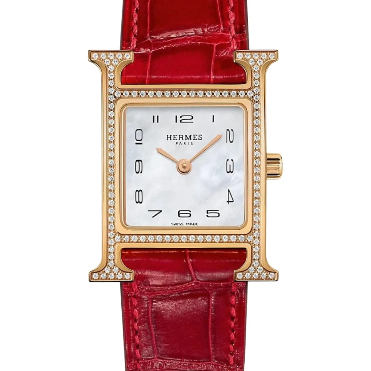 HEURE H - MOTHER OF PEARL DIAMOND SET SMALL WATCH