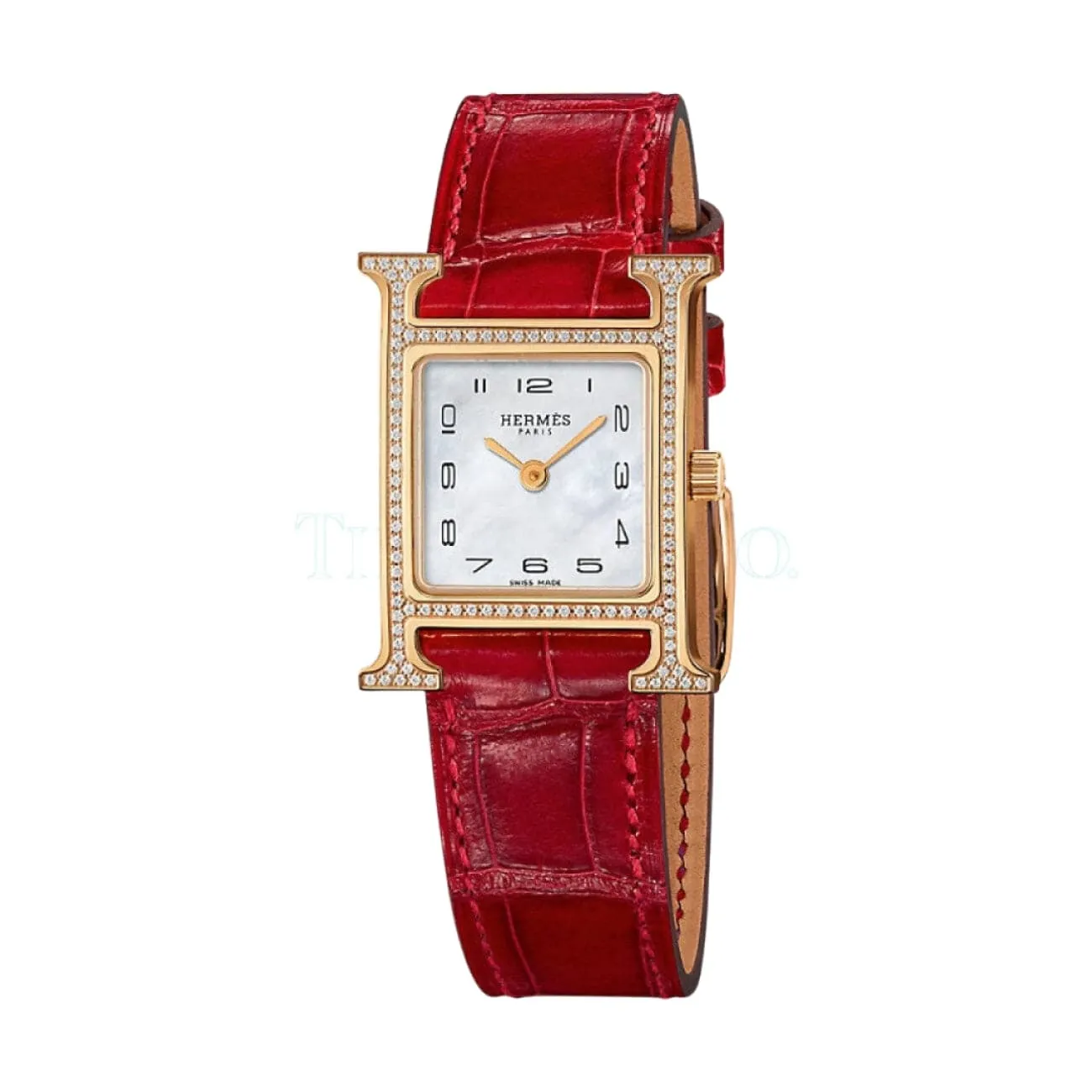 HEURE H - MOTHER OF PEARL DIAMOND SET SMALL WATCH