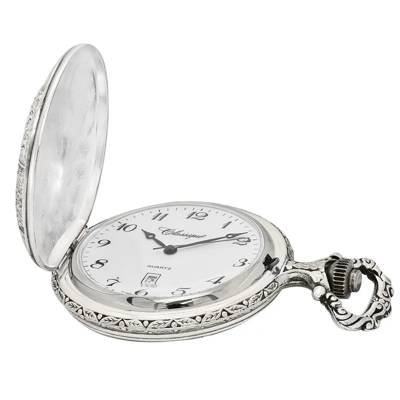 Horses 48mm  Antique Pewter Swiss Quartz Pocket Watches