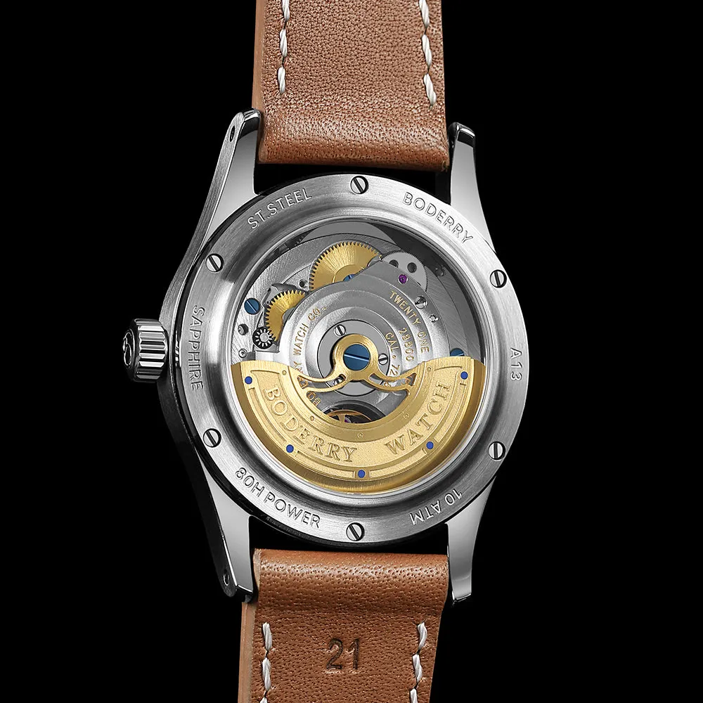 HOU - 80-Hour Power Reserve Vintage Automatic Watch | Avocado Green