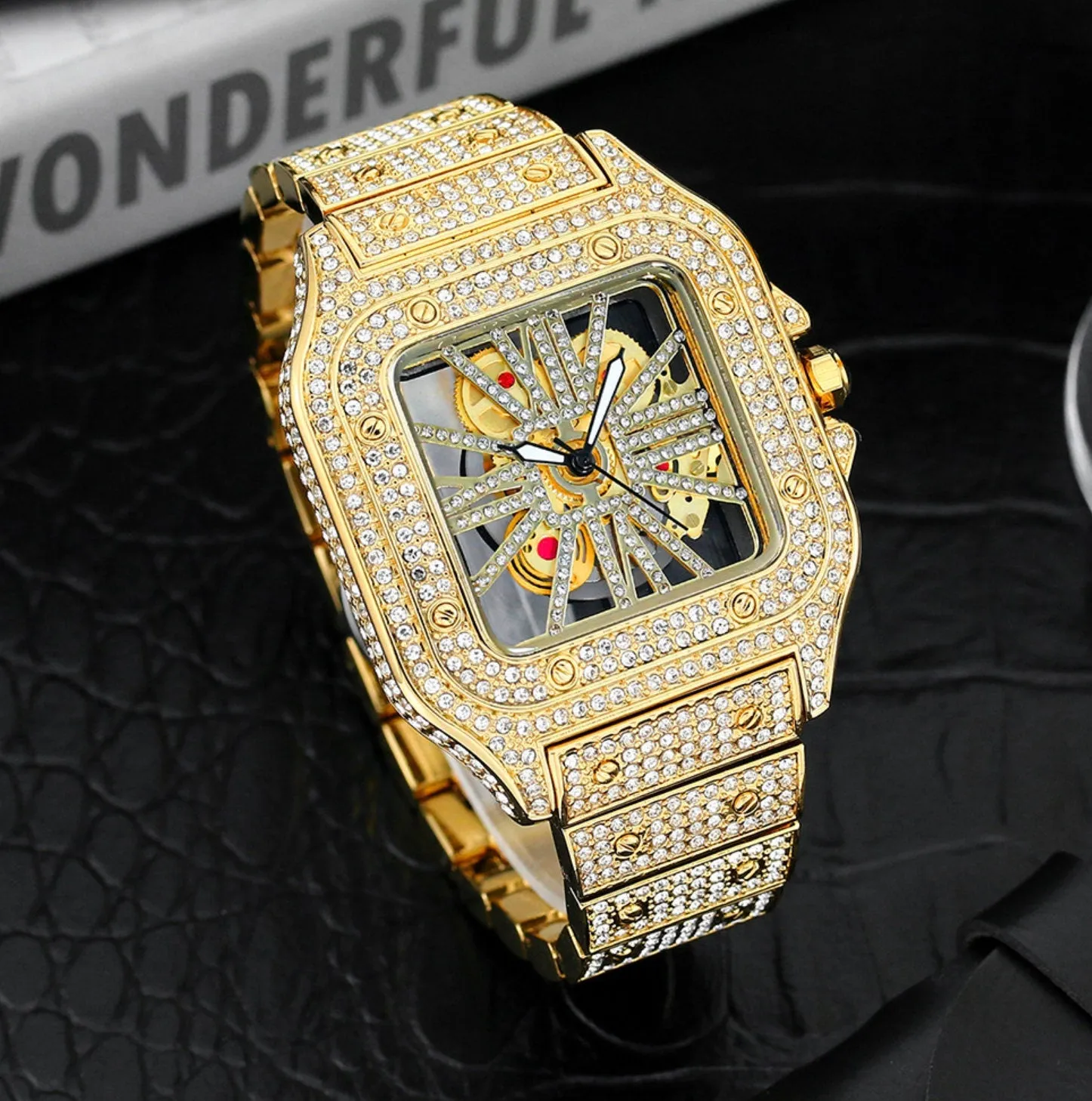 Iced Out Watch | Iced Watch | Mens Iced Out Watch | Hip Hop Watch | Skeleton Watch | Diamond Watches | Buss Down Watch | Iced Out Jewelry