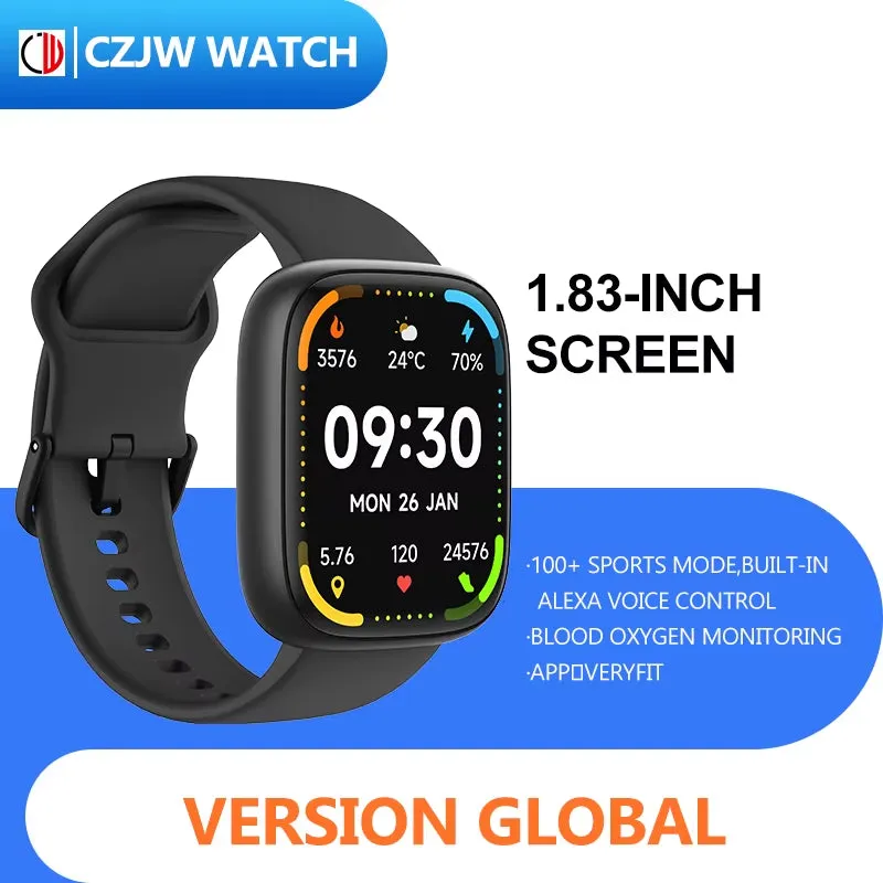 IDW26 Smart Watches 1.83" HD Screen 100  Sport Models Heart Rate Monitor Smartwatch for Men Women Build-In Alexa 3ATM IP68