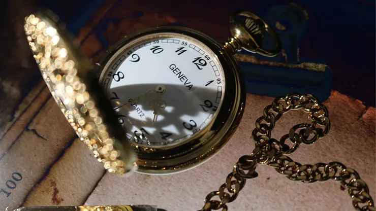 Infinity Pocket Watch V3 - Gold Case White Dial / STD Version by Bluether Magic