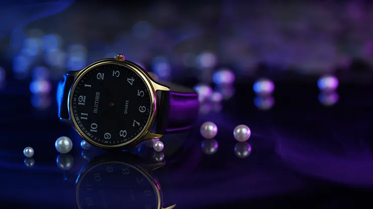 Infinity Watch V3 - Gold Case Black Dial / STD Version (Gimmick and Online Instructions) by Bluether Magic