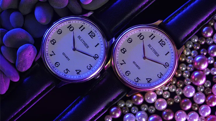 Infinity Watch V3 - Gold Case White Dial / STD Version (Gimmick and Online Instructions) by Bluether Magic
