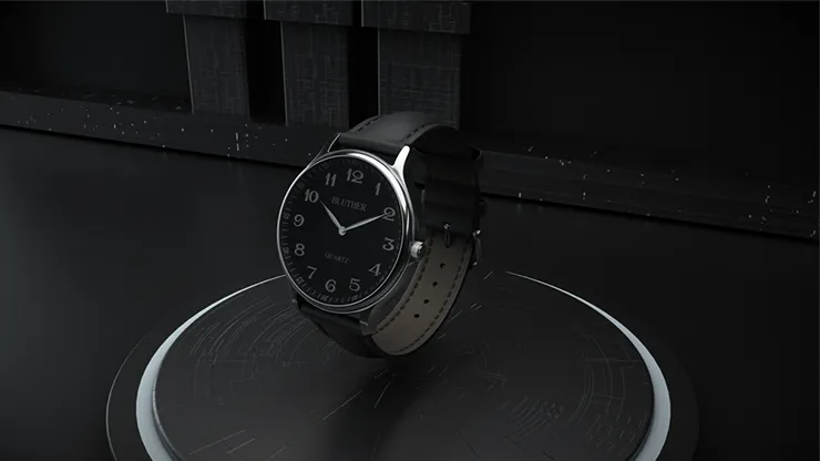 Infinity Watch V3 - Silver Case Black Dial / STD Version (Gimmick and Online Instructions) by Bluether Magic