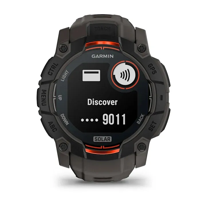 Instinct 3 Solar Black Bezel With Charcoal Band Smartwatch