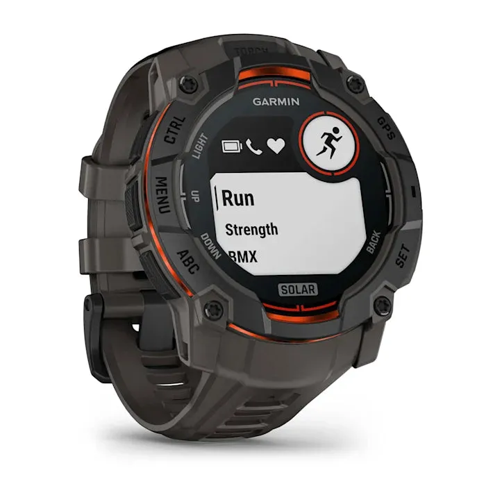 Instinct 3 Solar Black Bezel With Charcoal Band Smartwatch