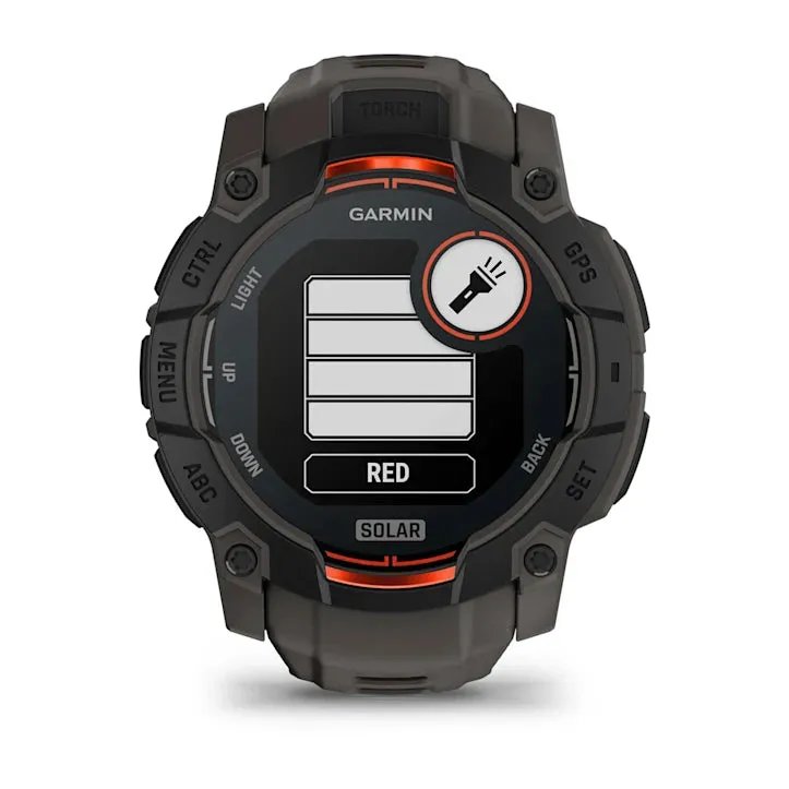 Instinct 3 Solar Black Bezel With Charcoal Band Smartwatch