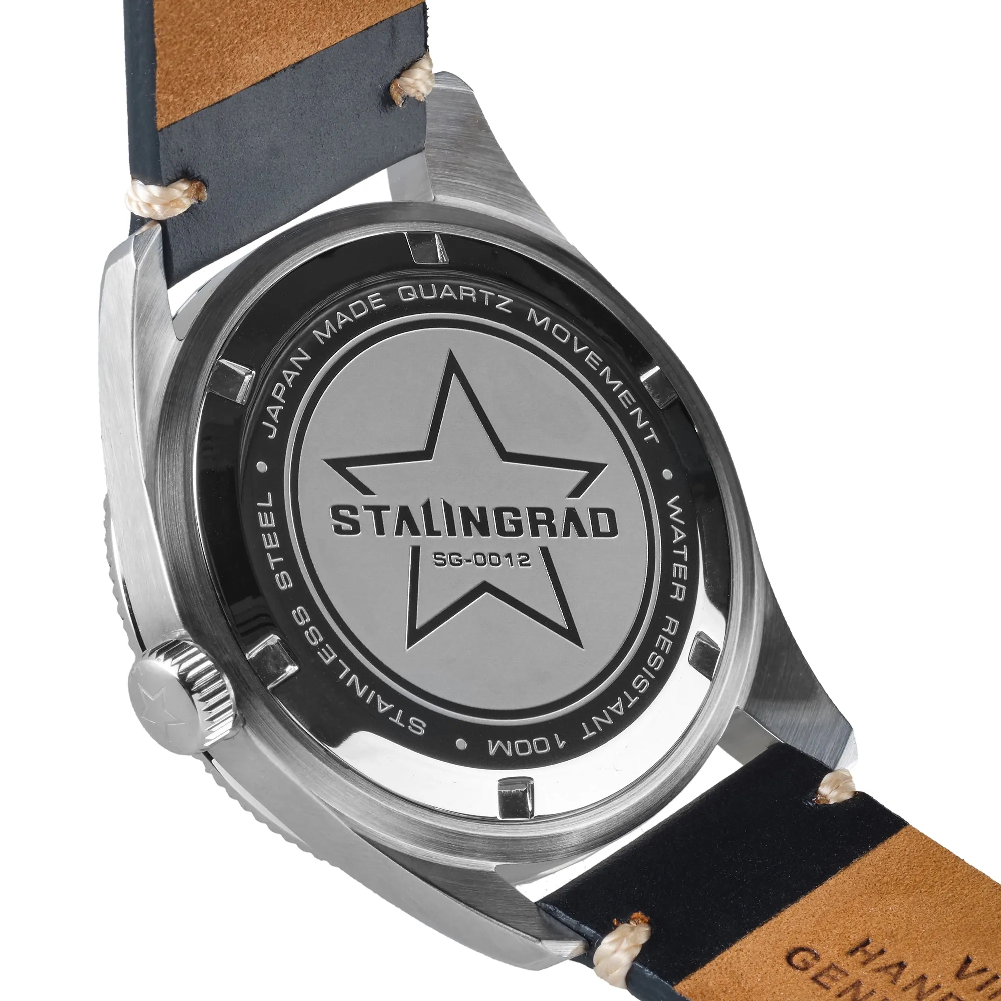 Iron Will. Black Dial. Pepsi bezel. Black Leather Strap. SG-0012-06