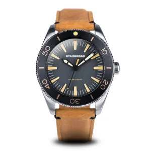 Iron Will. Grey Dial. Brown Leather Strap. SG-0012-05