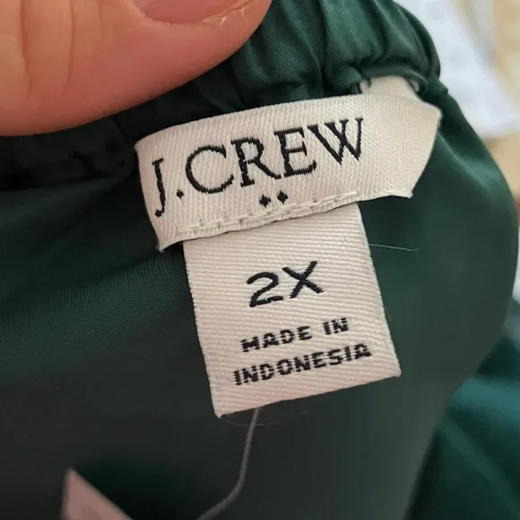 J. Crew Factory Plus Size NWTs Women’s  Green Tiered Polkadot Midi Skirt Size 2X