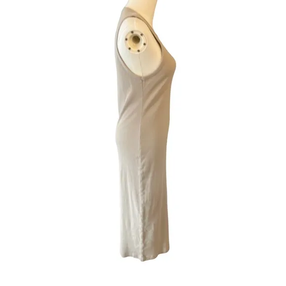 James Perse Ribbed Knit Taupe Gray Sleeveless Dress Women’s Size Small NWT