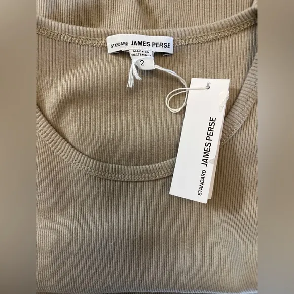 James Perse Ribbed Knit Taupe Gray Sleeveless Dress Women’s Size Small NWT