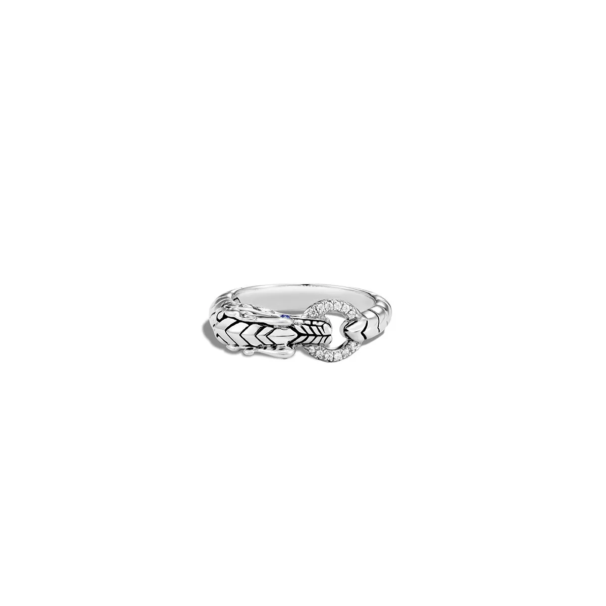 John Hardy Legends Sterling Silver Naga Ring with Diamonds