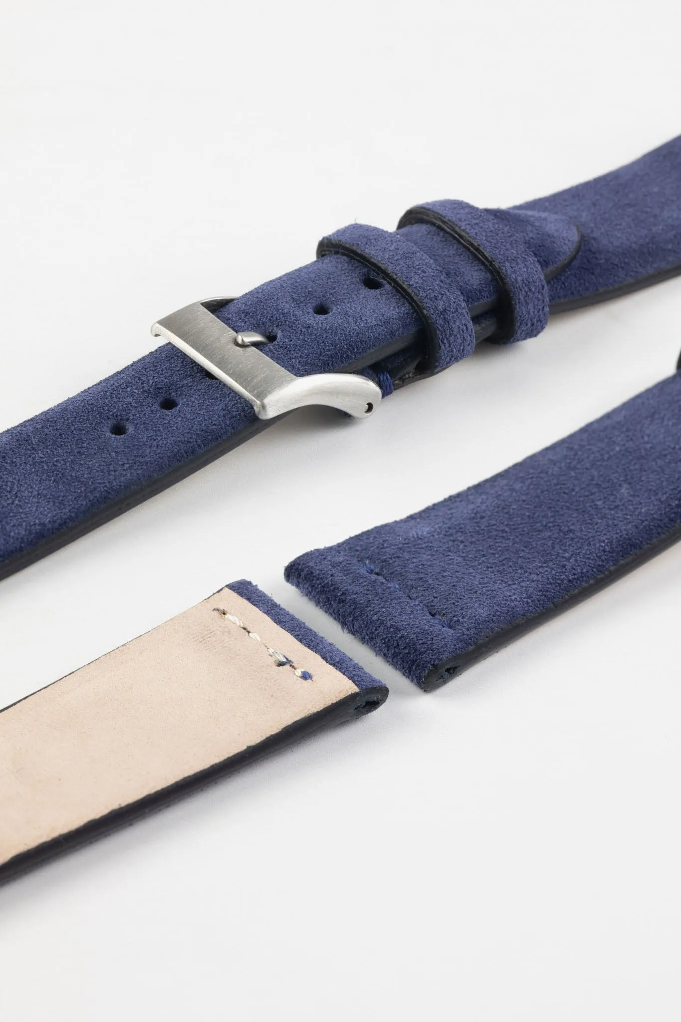 JPM Italian Suede Leather Watch Strap in BLUE