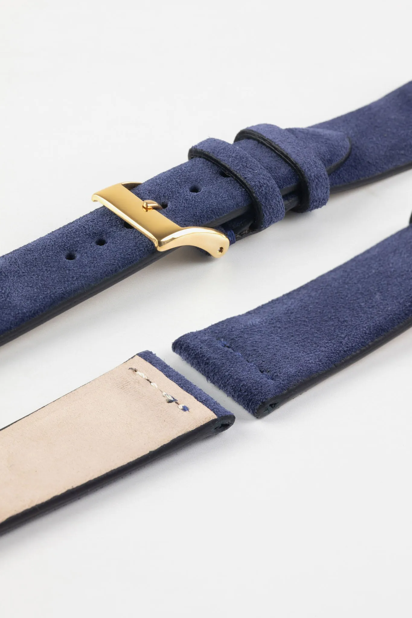 JPM Italian Suede Leather Watch Strap in BLUE