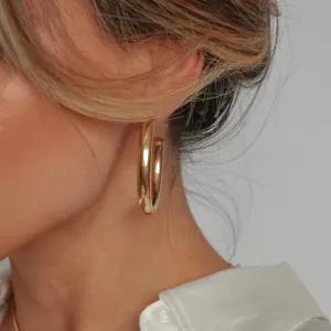Katri's Jewellery 14kt Yellow Gold Plated Large Hoop Earrings BNIB