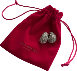 Kurt Geiger Metallic Pave Dome Earrings