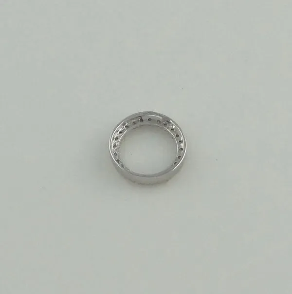 LADIES 10K WHITE GOLD 1/4ct 24 ROUND DIAMOND SMALL ETERNITY PENDANT CHARM