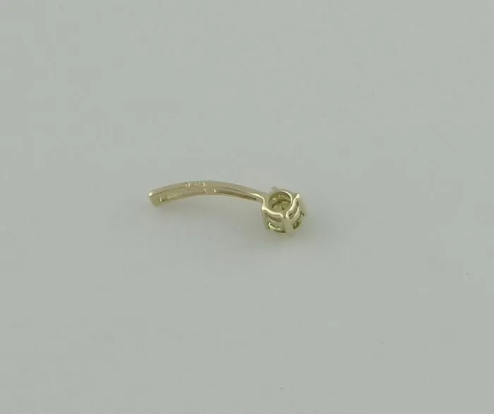 LADIES 10K YELLOW GOLD 1/4ct SYNTHETIC PERIDOT AUGUST STICK PENDANT CHARM .71"