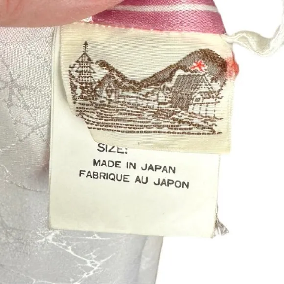 Lady Japanese Elegant Kimono Dress with Oriental Flower Buggy Made in Japan