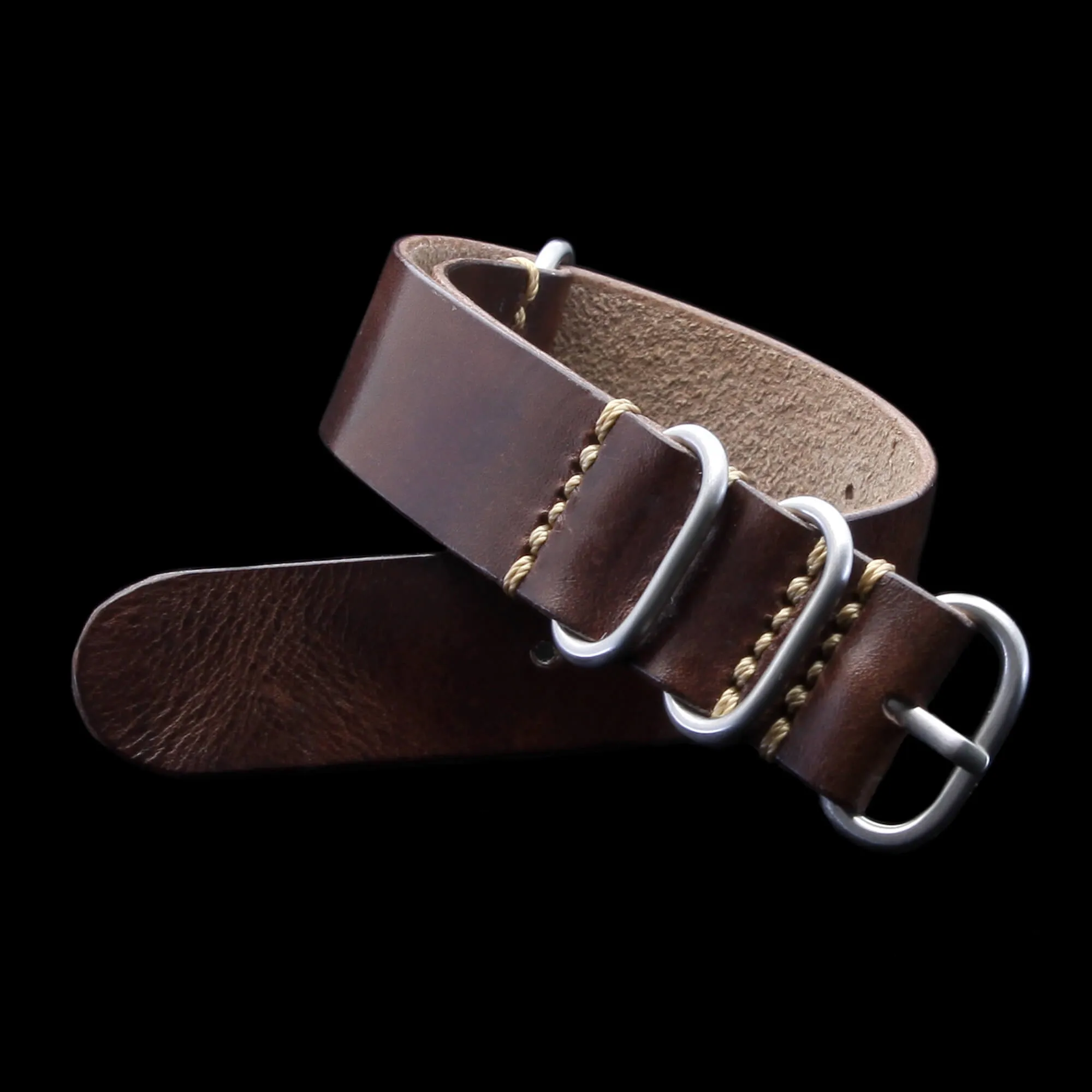 Leather Watch Strap, 4-Ring Military 103