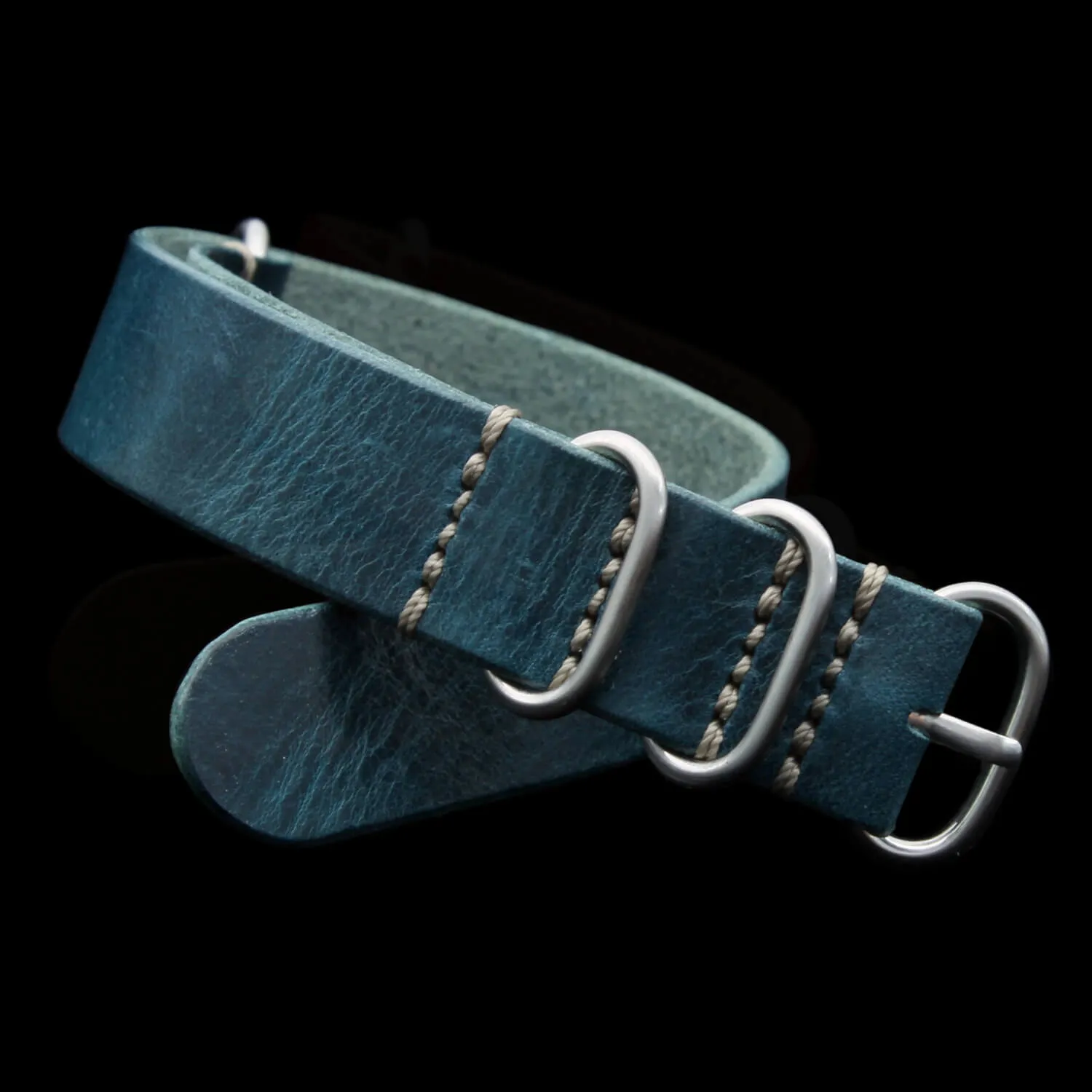 Leather Watch Strap, 4-Ring Military 106