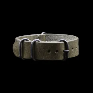 Leather Watch Strap, 4-Ring Rustic Olive