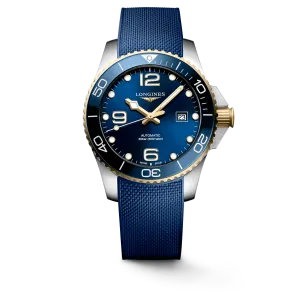Longines HydroConquest 43mm Blue-Gold Rubber Strap Men's Watch L37823969