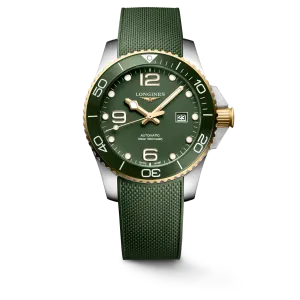 Longines HydroConquest 43mm Green-Gold Rubber Strap Men's Watch L37823069