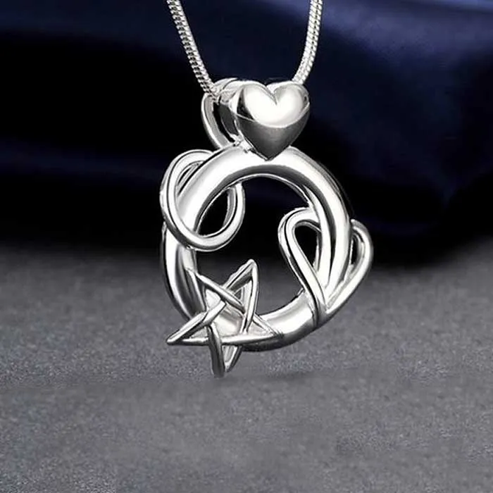 Love You to the Moon Necklace in Sterling Silver
