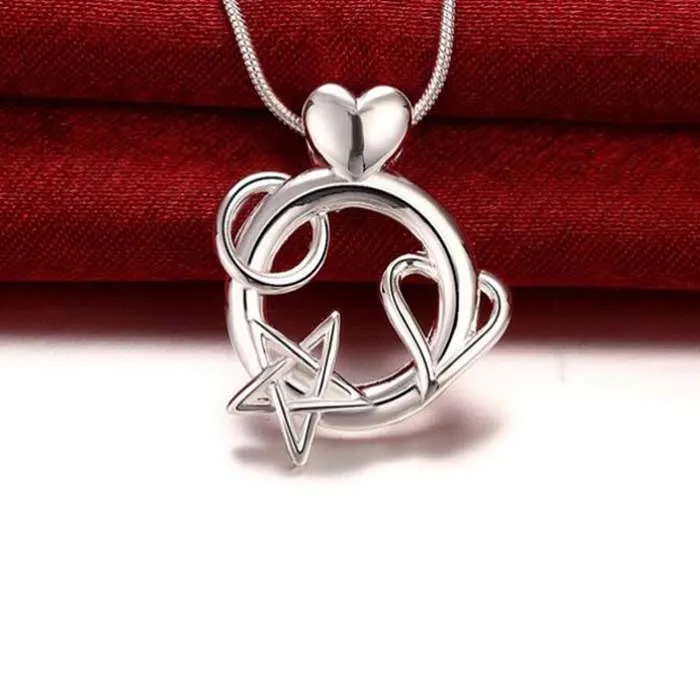 Love You to the Moon Necklace in Sterling Silver