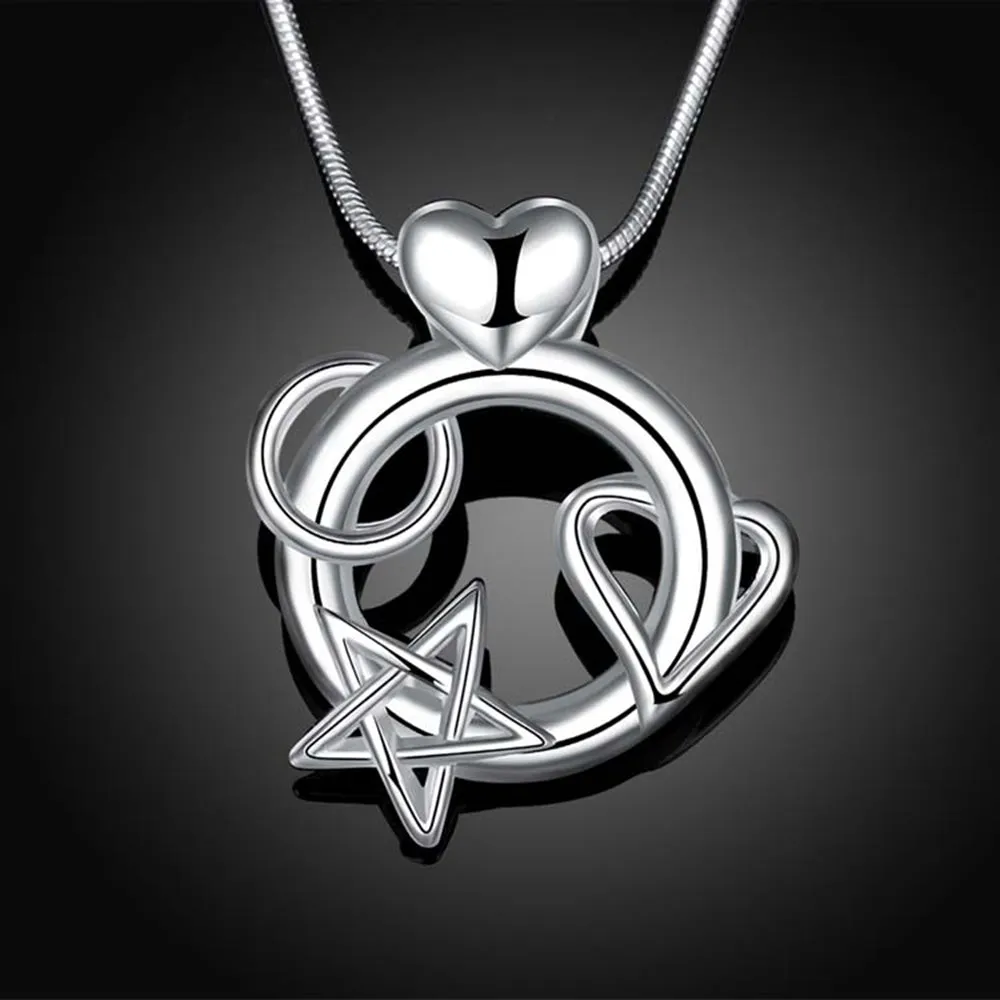 Love You to the Moon Necklace in Sterling Silver